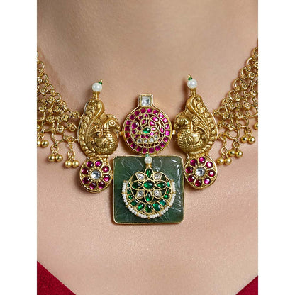 Joules By Radhika Multi-Color Temple Coin Necklace