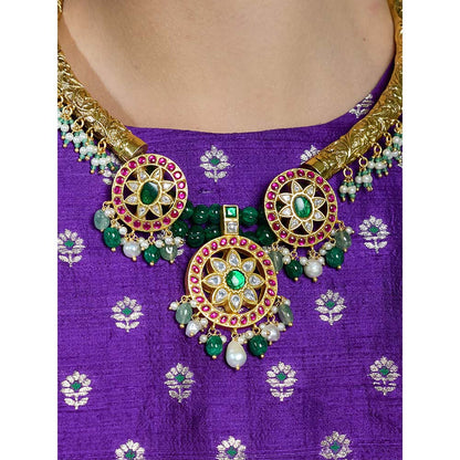 Joules By Radhika Multi-Color Stone Floral Necklace