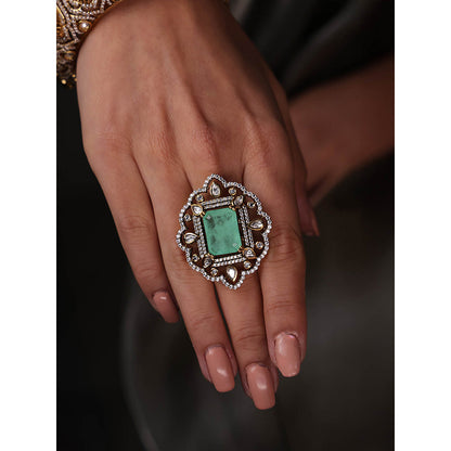 Joules By Radhika Multi-Color Ocean Glow Polki Ring