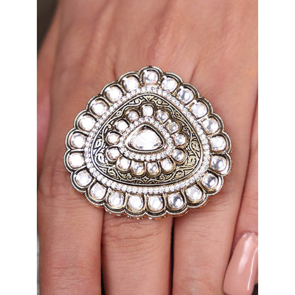 Joules By Radhika White Regal Stone Ring