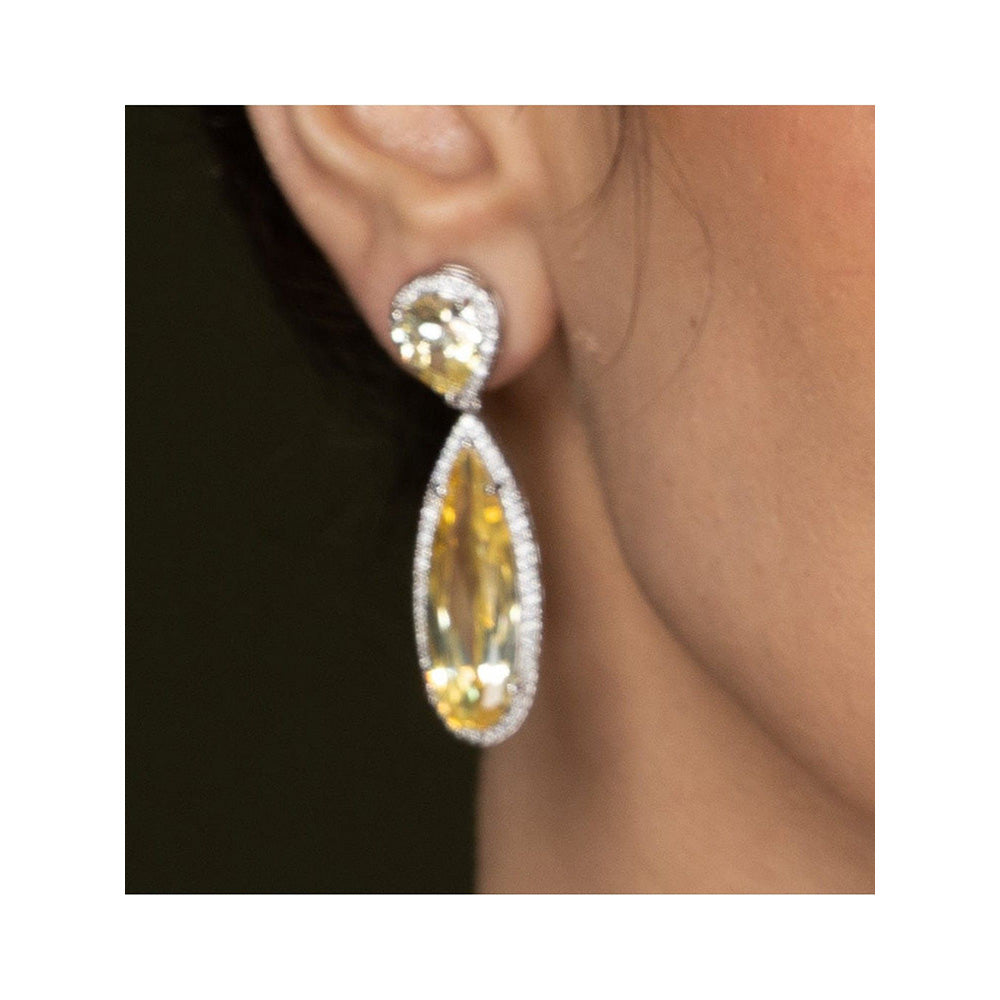 Joules By Radhika Golden Citrine-Look Dangle Earrings