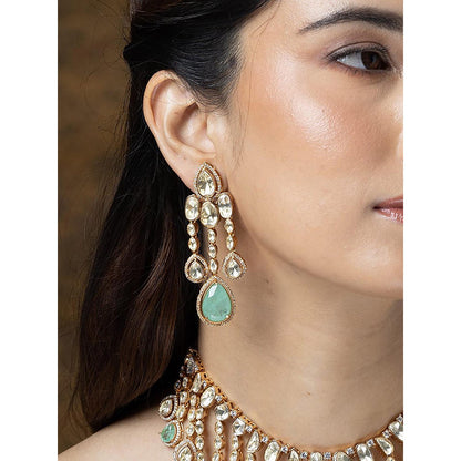 Joules By Radhika Firoza Cascade Polki Necklace Set
