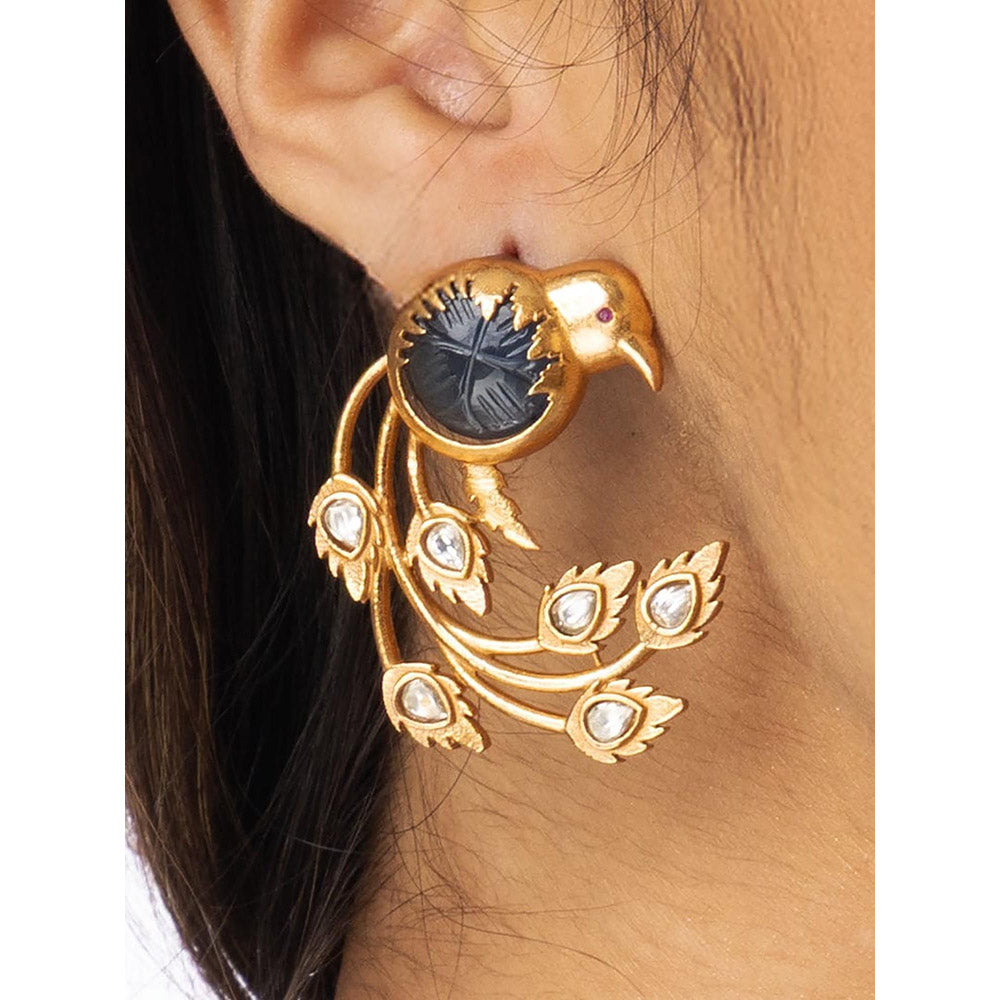 Joules By Radhika Elegant Peacock Earrings