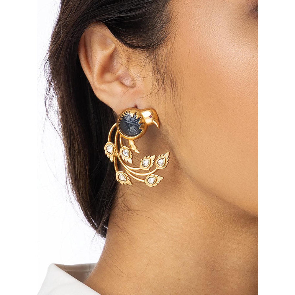 Joules By Radhika Elegant Peacock Earrings