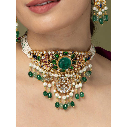 Joules By Radhika Rajkumari Grandeur Choker Necklace Set