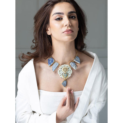 Joules By Radhika Carved Imperial Blue Necklace