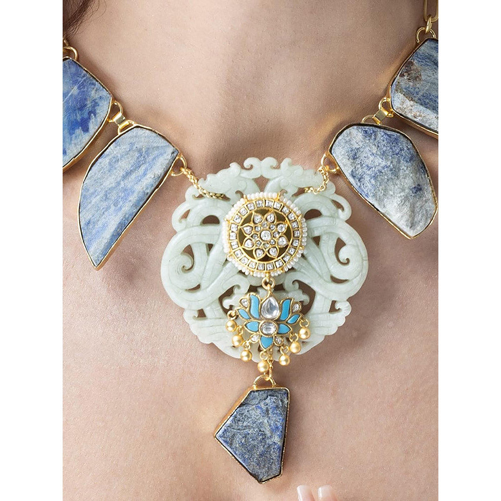 Joules By Radhika Carved Imperial Blue Necklace