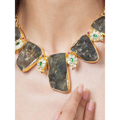Joules By Radhika Smoky Quartz Slice Necklace