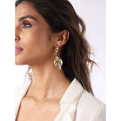 Joules By Radhika Gilded Leaf Cascade Earrings