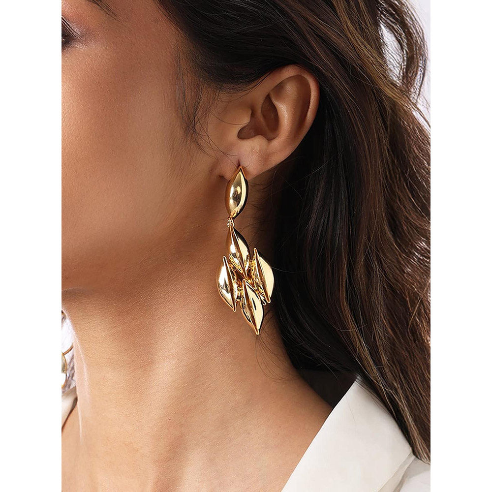 Joules By Radhika Gilded Leaf Cascade Earrings