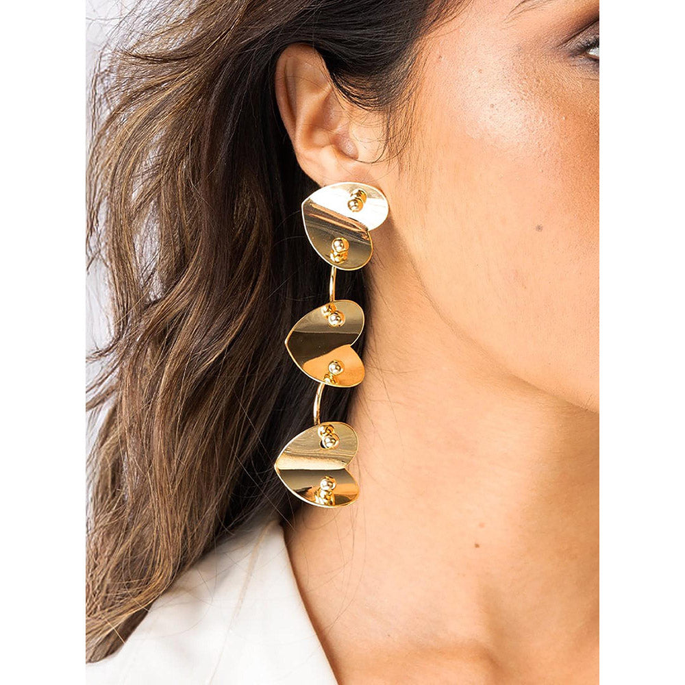Joules By Radhika Gold Heart Triplet Earrings