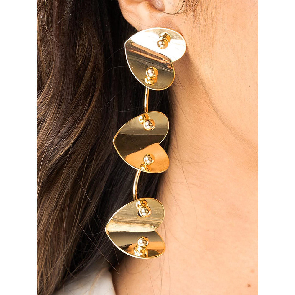 Joules By Radhika Gold Heart Triplet Earrings