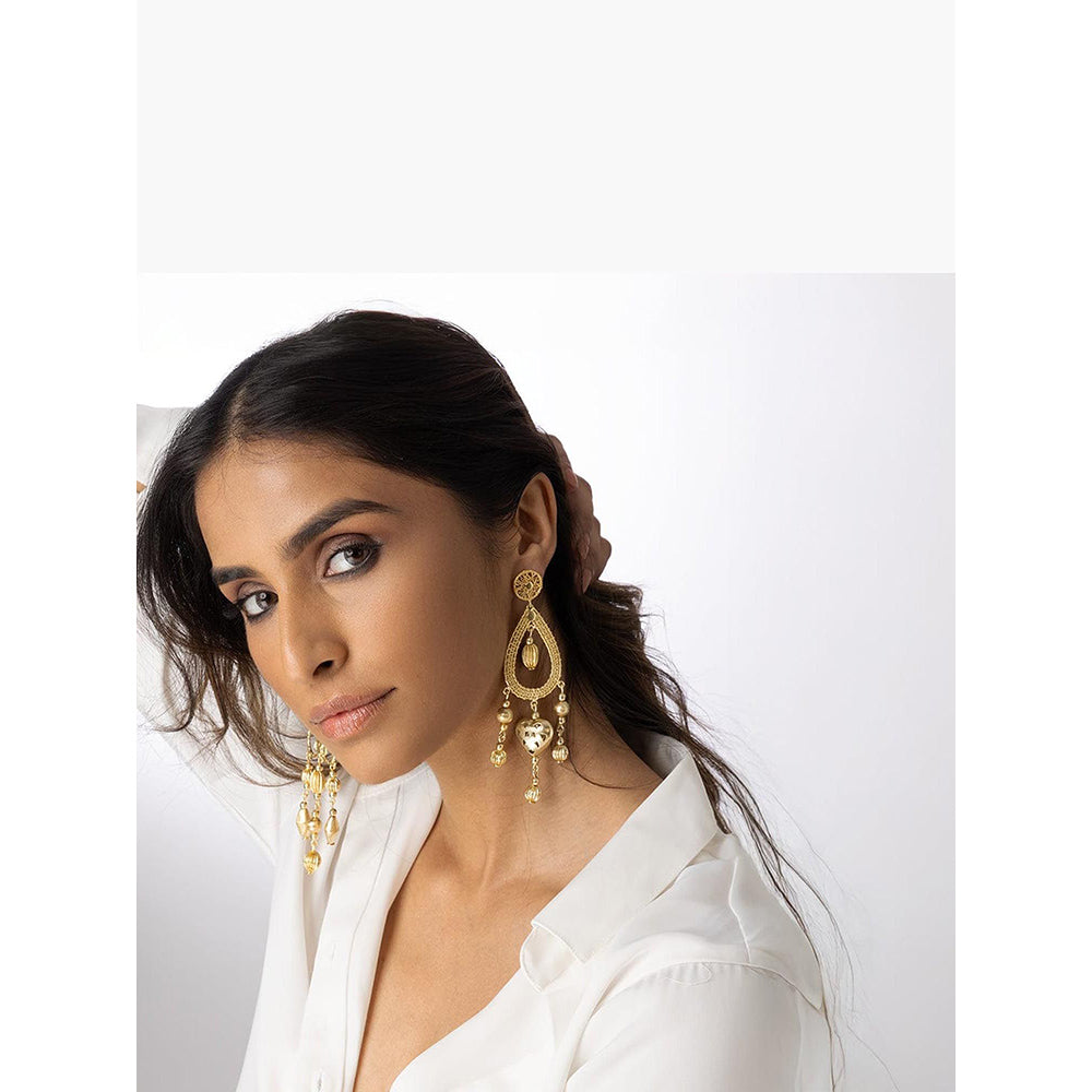 Joules By Radhika Floral Raw Gemstone Earrings