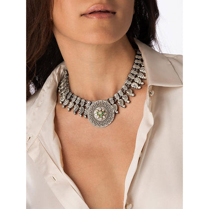 Joules By Radhika Textured Leaf Accent Necklace