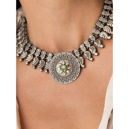 Joules By Radhika Textured Leaf Accent Necklace