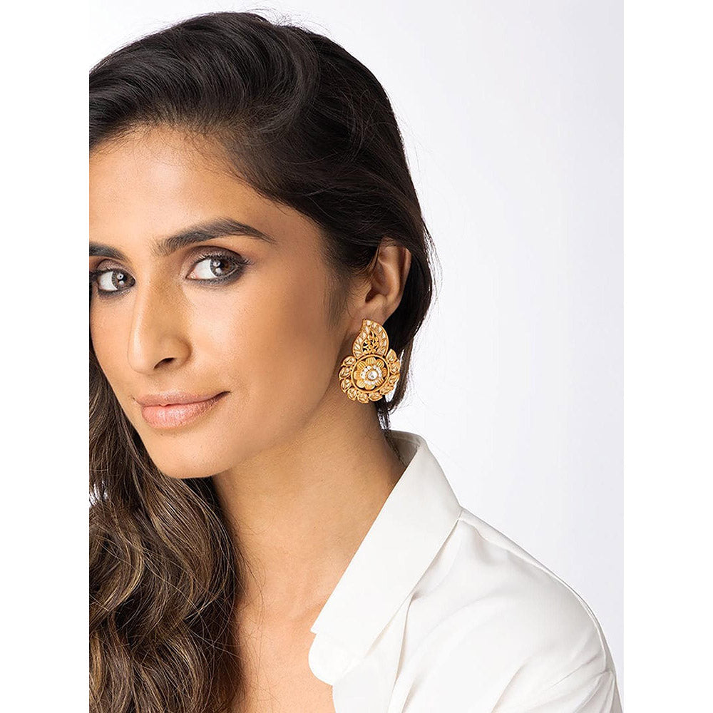 Joules By Radhika Stone Drop Flower Earrings