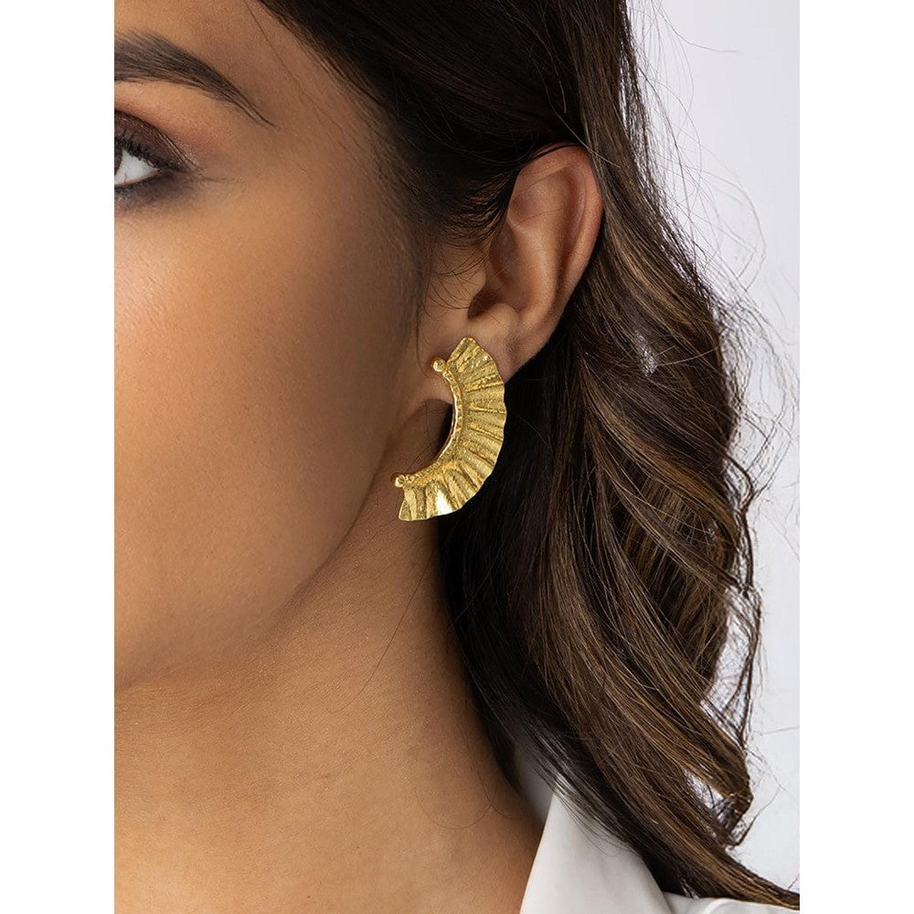 Joules By Radhika Ruffled Crescent Earrings