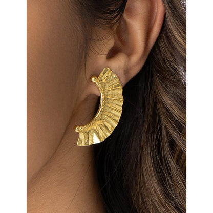 Joules By Radhika Ruffled Crescent Earrings
