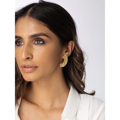 Joules By Radhika Ruffled Crescent Earrings