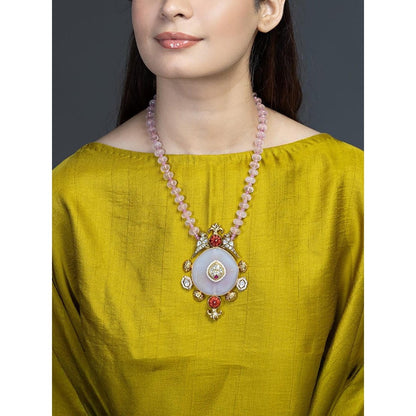 Joules By Radhika Blush Rose Medallion Necklace