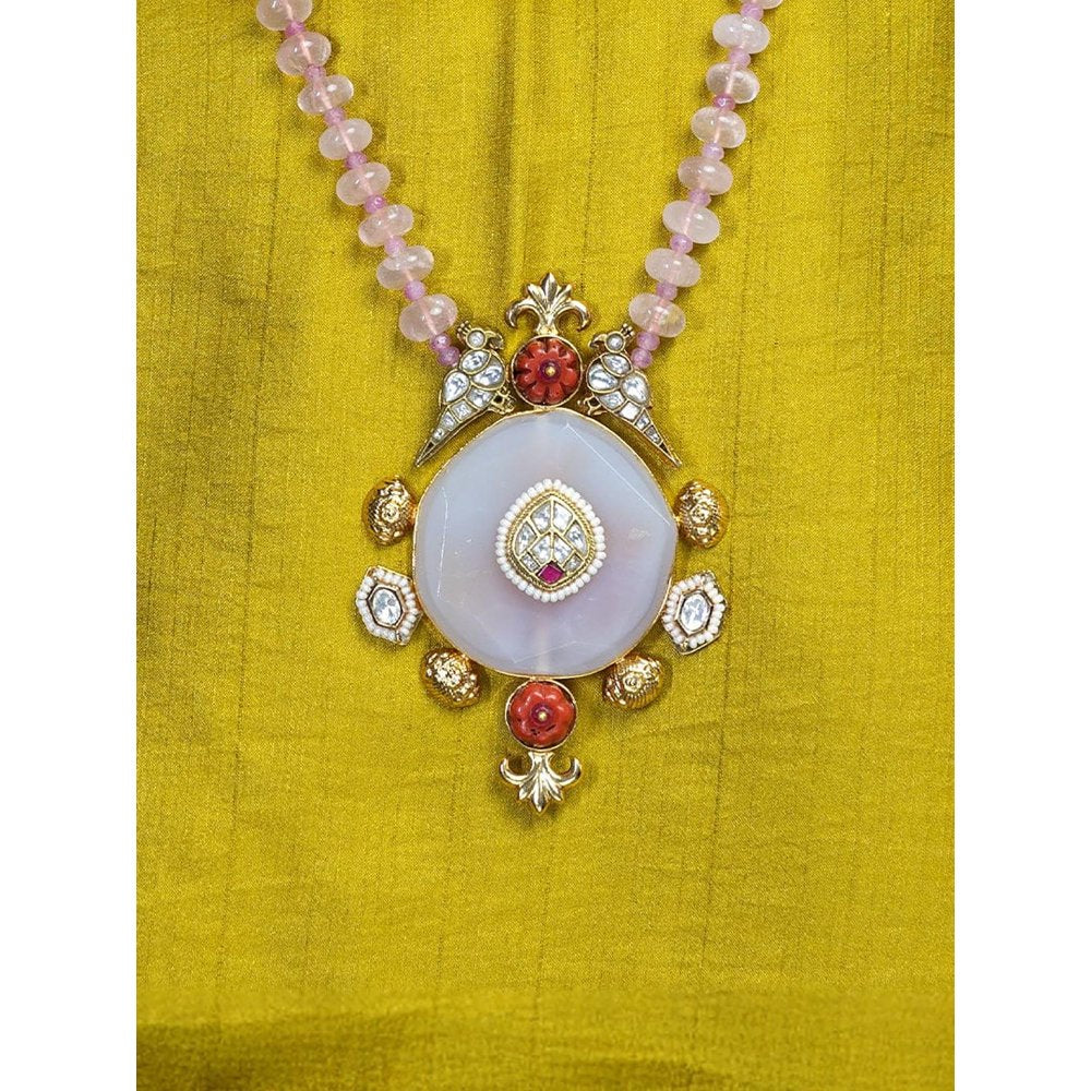 Joules By Radhika Blush Rose Medallion Necklace