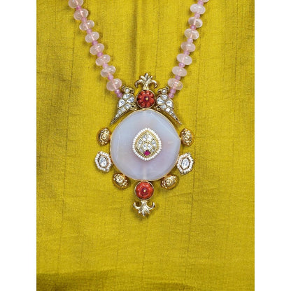 Joules By Radhika Blush Rose Medallion Necklace