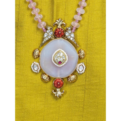 Joules By Radhika Blush Rose Medallion Necklace