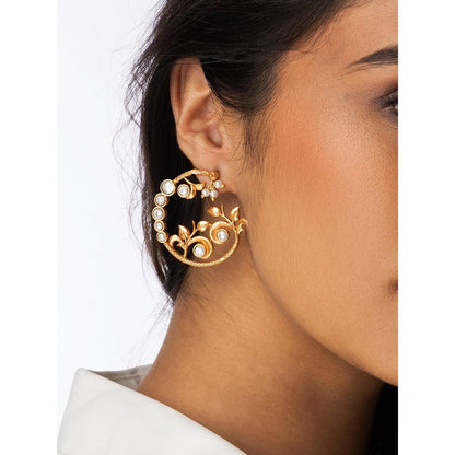 Joules By Radhika Round Cluster Uncut Earrings
