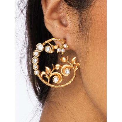 Joules By Radhika Round Cluster Uncut Earrings