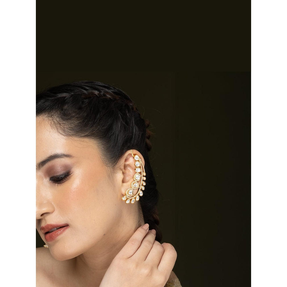 Joules By Radhika Polki Climber Earrings