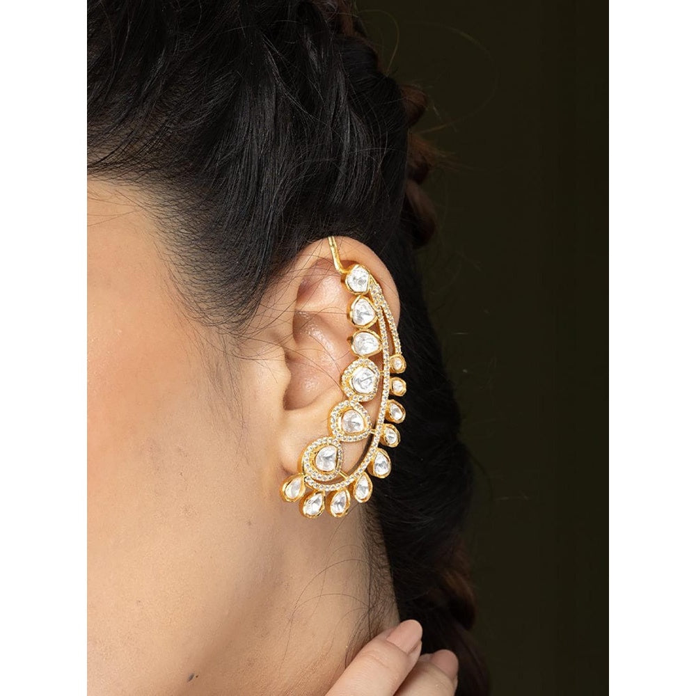 Joules By Radhika Polki Climber Earrings