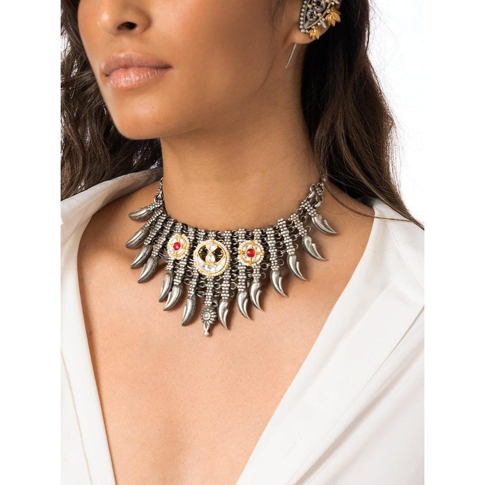 Joules By Radhika Ornate Tribal Statement Necklace