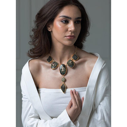 Joules By Radhika Crystal Drop Long Necklace