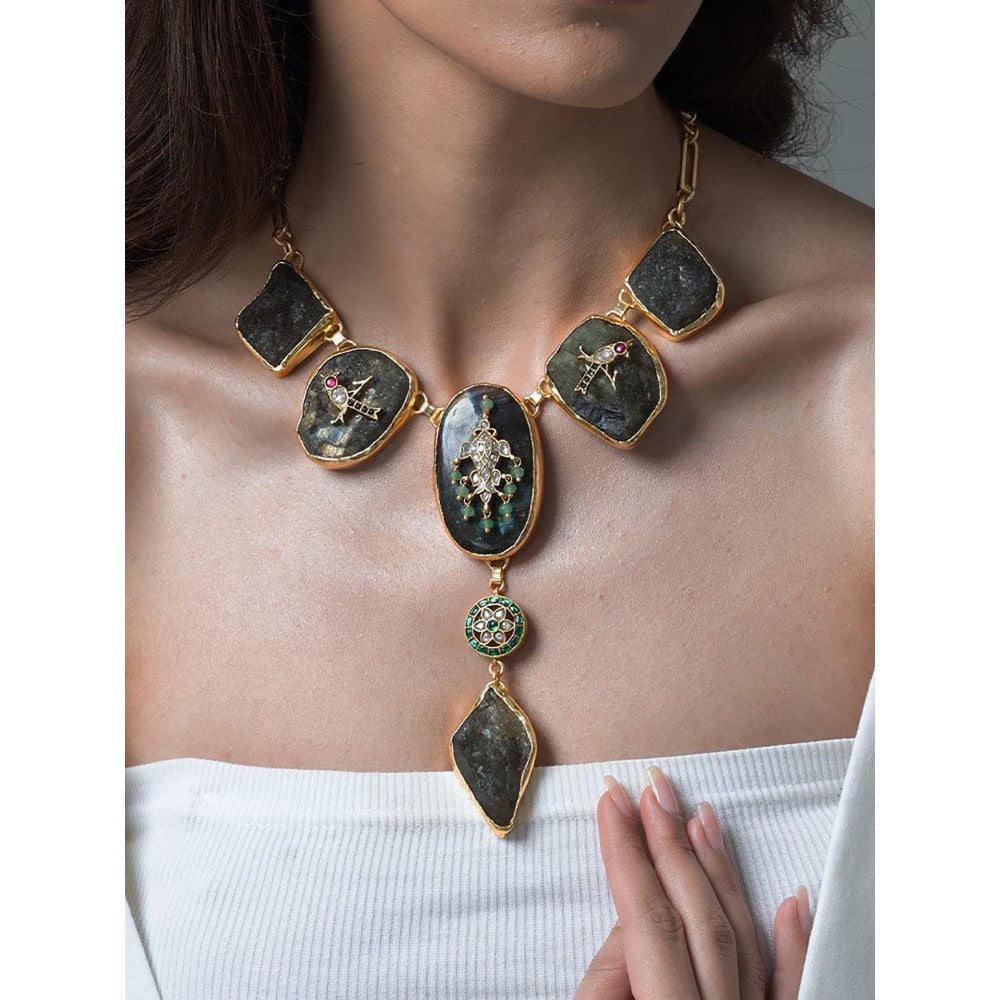 Joules By Radhika Crystal Drop Long Necklace