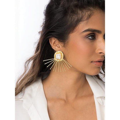 Joules By Radhika Sunburst Plaque Earrings