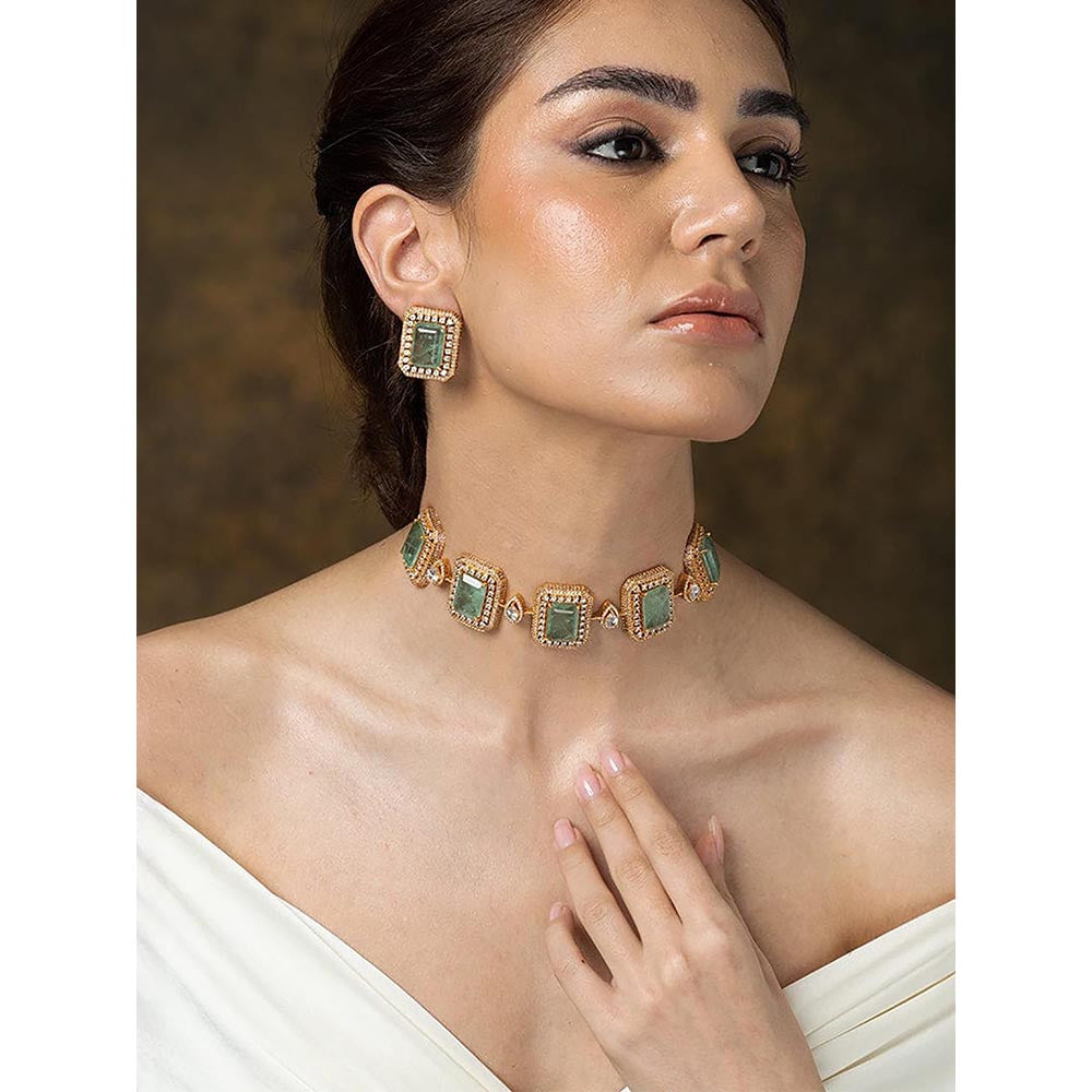 Joules By Radhika Mint Majesty Choker Necklace Set