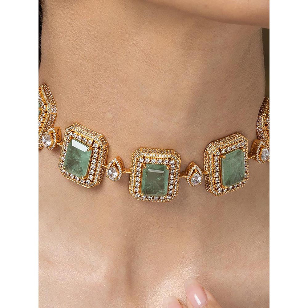 Joules By Radhika Mint Majesty Choker Necklace Set