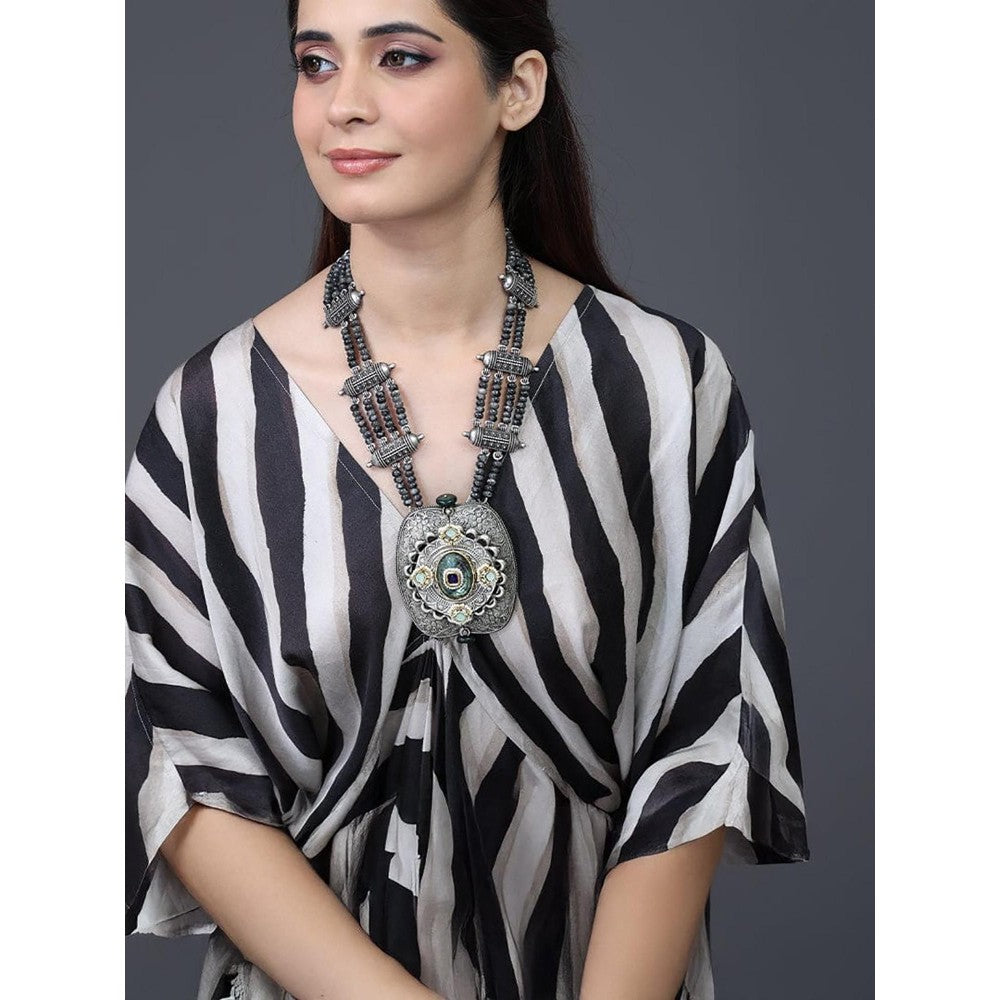 Joules By Radhika Midnight Silver Filigree Necklace