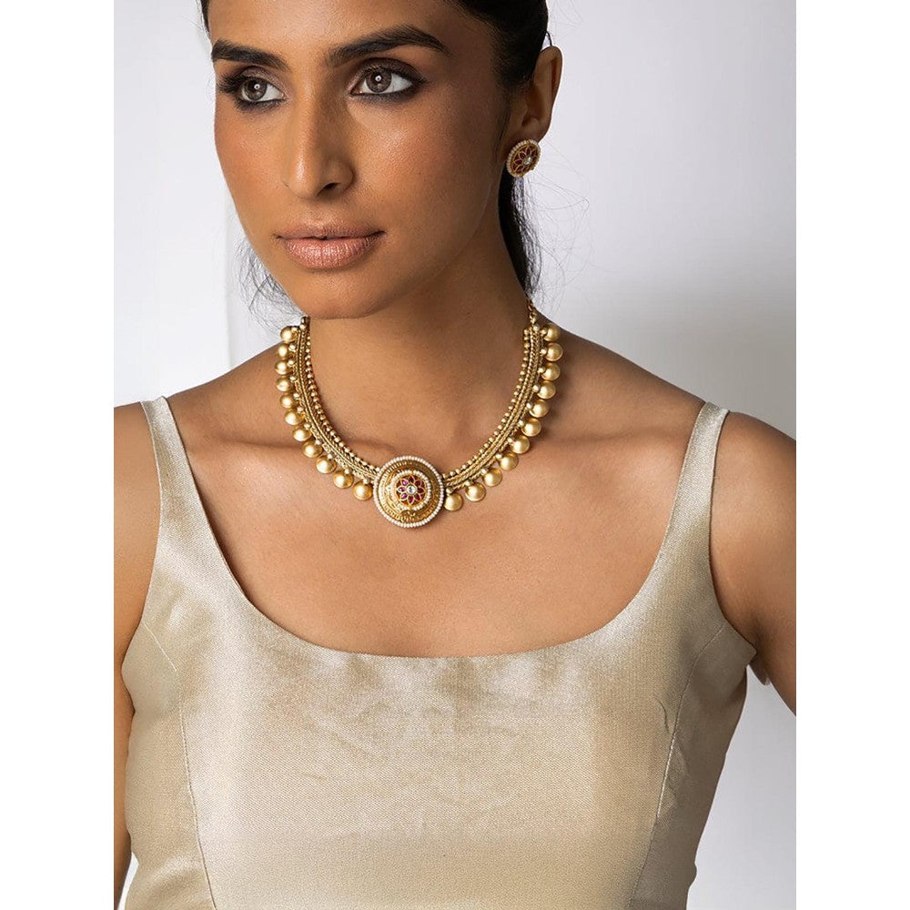 Joules By Radhika Structured Bead Necklace Set