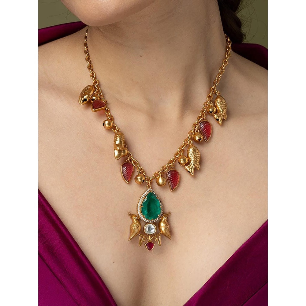 Joules By Radhika Floral Cascade Heritage Necklace Set