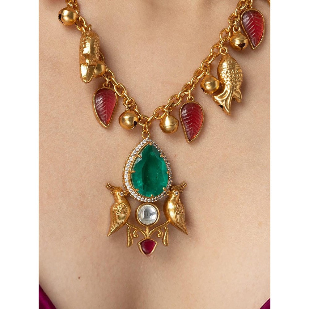 Joules By Radhika Floral Cascade Heritage Necklace Set