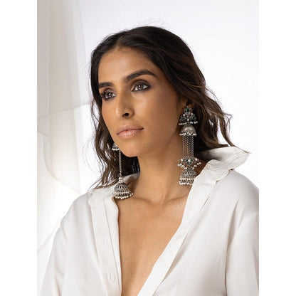 Joules By Radhika Ornate Layered Bell Earrings