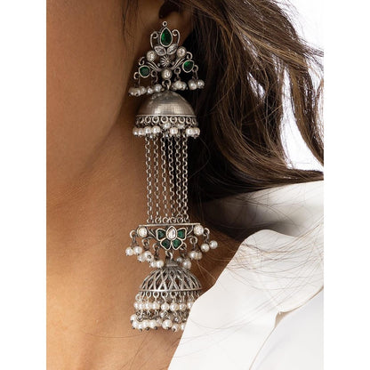 Joules By Radhika Ornate Layered Bell Earrings