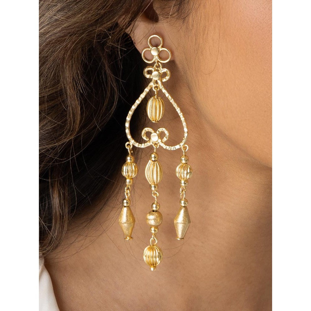 Joules By Radhika Heart Filigree Drop Earrings