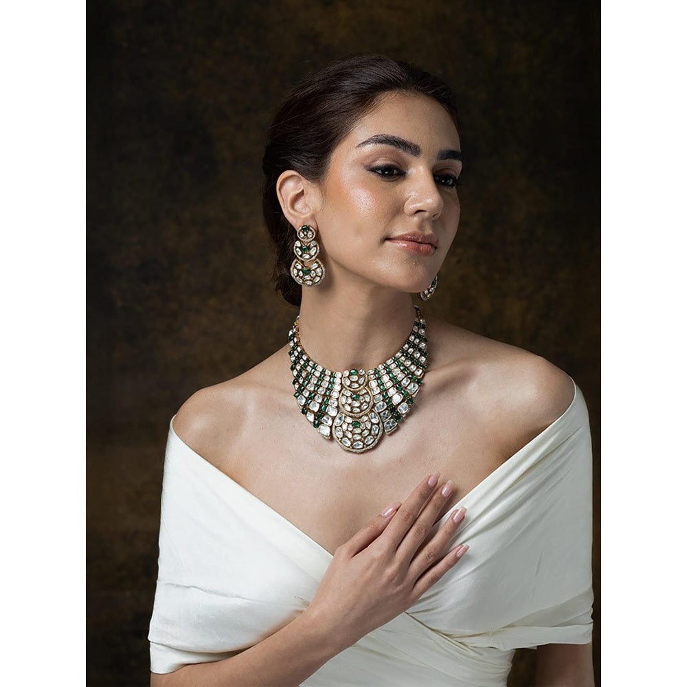 Joules By Radhika Regal Green Wave Necklace Set