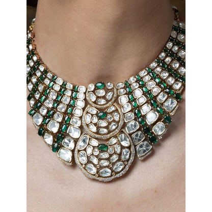 Joules By Radhika Regal Green Wave Necklace Set