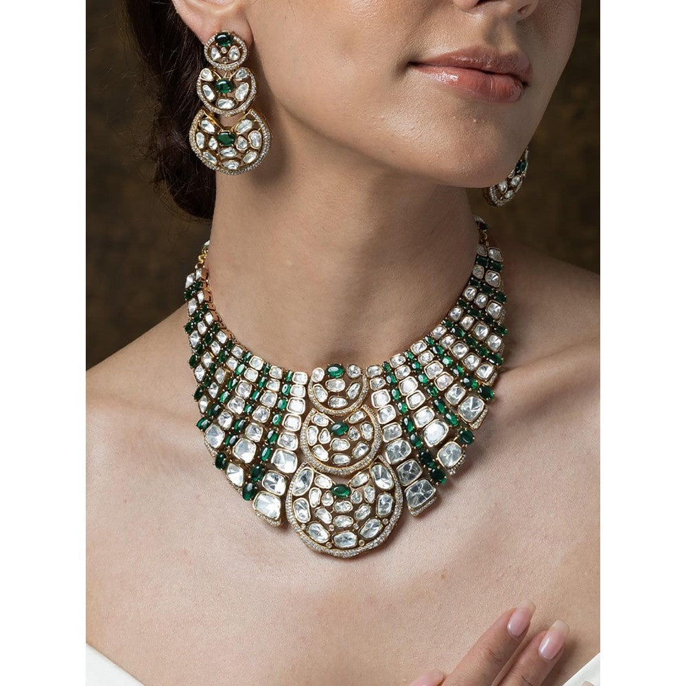 Joules By Radhika Regal Green Wave Necklace Set