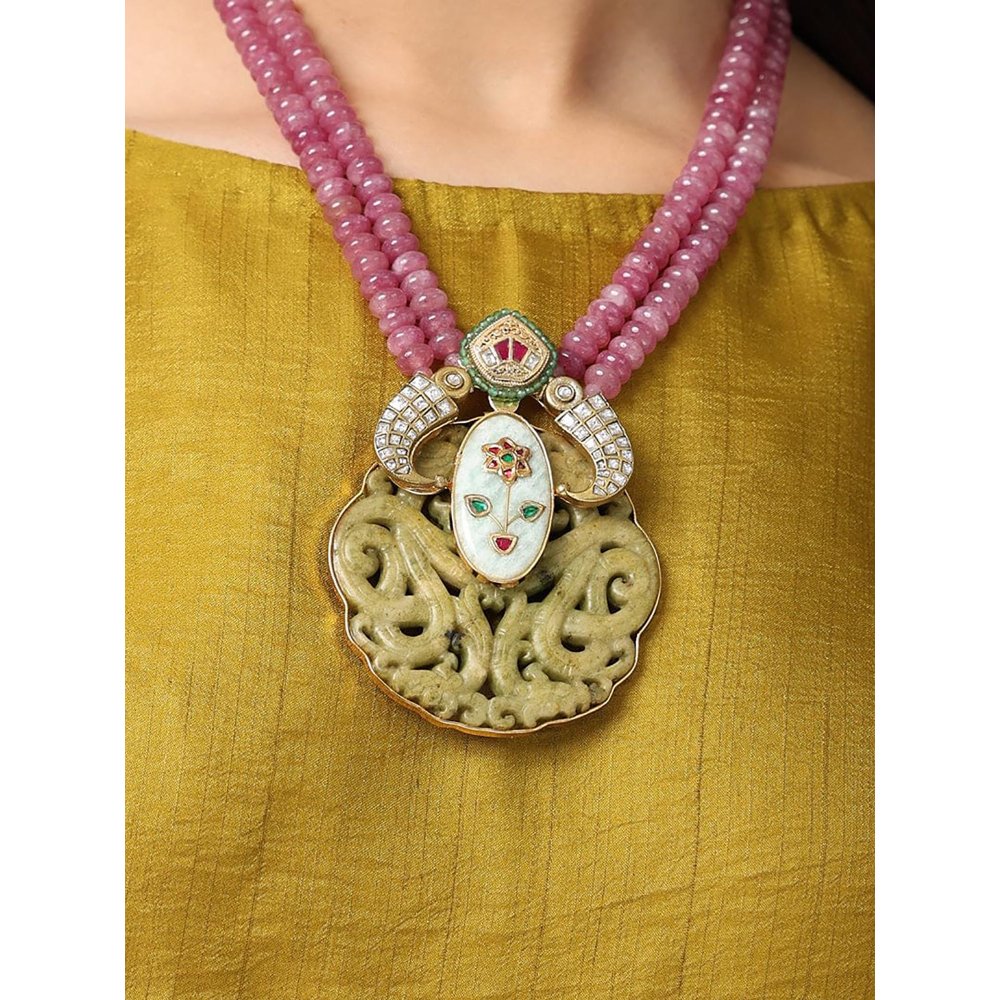Joules By Radhika Ruby & Moss Medallion Necklace