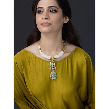 Joules By Radhika Petite Bead & Ruby Necklace