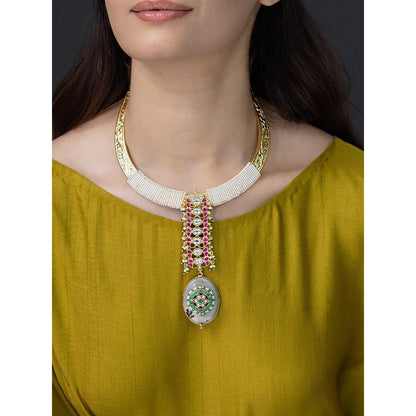 Joules By Radhika Petite Bead & Ruby Necklace